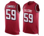 Atlanta Falcons #59 De'Vondre Campbell Limited Red Player Name & Number Tank Top Football Jersey