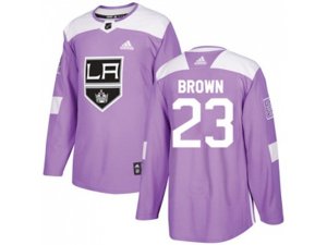 Los Angeles Kings #23 Dustin Brown Purple Authentic Fights Cancer Stitched NHL Jersey