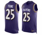 Baltimore Ravens #25 Tavon Young Elite Purple Player Name & Number Tank Top Football Jersey