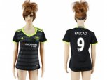 Women Chelsea #9 Falcao Away Soccer Club Jersey