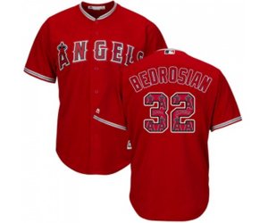 Los Angeles Angels of Anaheim #32 Cam Bedrosian Authentic Red Team Logo Fashion Cool Base Baseball Jersey