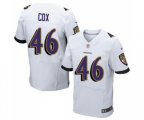 Baltimore Ravens #46 Morgan Cox Elite White Football Jersey