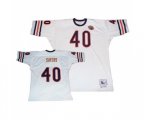 Mitchell and Ness Chicago Bears #40 Gale Sayers White Big Number with Bear Patch Authentic Throwback Football Jersey