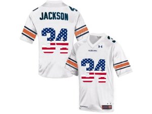 2016 US Flag Fashion Men\'s Under Armour Bo Jackson #34 Auburn Tigers College Football Throwback Jersey - White