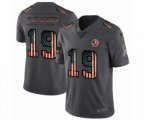 Pittsburgh Steelers #19 JuJu Smith-Schuster Limited Black USA Flag 2019 Salute To Service Football Jersey