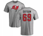 Tampa Bay Buccaneers #69 Demar Dotson Ash Name & Number Logo T-Shirt