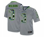 Seattle Seahawks #3 Russell Wilson Elite New Lights Out Grey Football Jersey