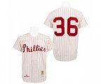 Philadelphia Phillies #36 Robin Roberts Replica White Red Strip Throwback Baseball Jersey