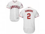 Los Angeles Angels of Anaheim #2 Andrelton Simmons White Flexbase Authentic Collection MLB Jersey