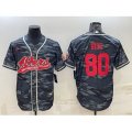San Francisco 49ers #80 Jerry Rice Grey Camo With Patch Cool Base Stitched Baseball Jersey