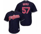 Cleveland Indians #57 Shane Bieber Replica Navy Blue Alternate 1 Cool Base Baseball Jersey