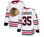 Chicago Blackhawks #35 Tony Esposito Authentic White Away NHL Jersey