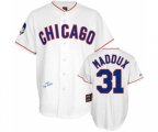 Chicago Cubs #31 Greg Maddux Authentic White 1988 Throwback Baseball Jersey