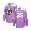 Boston Bruins #35 Maxime Lagace Authentic Purple Fights Cancer Practice Hockey Jersey
