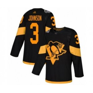 Pittsburgh Penguins #3 Jack Johnson Authentic Black 2019 Stadium Series Hockey Jersey