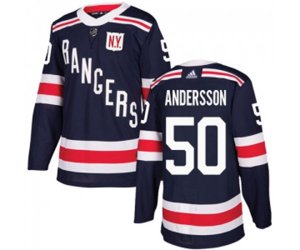 Adidas New York Rangers #50 Lias Andersson Authentic Navy Blue 2018 Winter Classic NHL Jersey