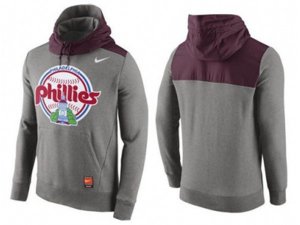 Philadelphia Phillies Nike Gray Cooperstown Collection Hybrid Pullover Hoodie