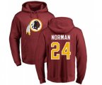 Washington Redskins #24 Josh Norman Maroon Name & Number Logo Pullover Hoodie