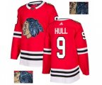 Chicago Blackhawks #9 Bobby Hull Authentic Red Fashion Gold NHL Jersey