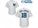 New York Yankees #18 Don Larsen Replica White Home MLB Jersey