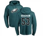 Philadelphia Eagles #53 Nigel Bradham Green Name & Number Logo Pullover Hoodie