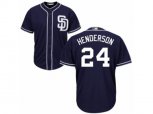 San Diego Padres #24 Rickey Henderson Authentic Navy Blue Alternate 1 Cool Base MLB Jersey