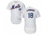 New York Mets #18 Travis d'Arnaud White Flexbase Authentic Collection MLB Jersey
