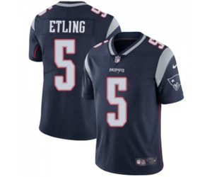 New England Patriots #5 Danny Etling Navy Blue Team Color Vapor Untouchable Limited Player Football Jersey