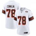 Cleveland Browns #78 Jack Conklin Nike 2021 White Retro 1946 75th Anniversary Jersey