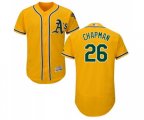 Oakland Athletics #26 Matt Chapman Gold Alternate Flex Base Authentic Collection Baseball Jersey