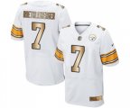 Pittsburgh Steelers #7 Ben Roethlisberger Elite White Gold Football Jersey