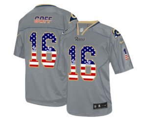Los Angeles Rams #16 Jared Goff Elite Grey USA Flag Fashion Football Jersey