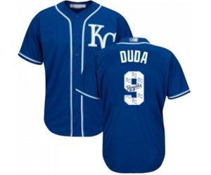 Kansas City Royals #9 Lucas Duda Blue Authentic Blue Team Logo Fashion Cool Base Baseball Jersey