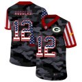 Green Bay Packers #12 Aaron Rodgers Camo Flag Nike Limited Jersey