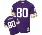 Minnesota Vikings #80 Cris Carter Purple Team Color Authentic Throwback Football Jersey