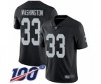 Oakland Raiders #33 DeAndre Washington Black Team Color Vapor Untouchable Limited Player 100th Season Football Jersey