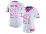 Women Atlanta Falcons #21 Desmond Trufant White Pink Stitched NFL Limited Rush Fashion Jersey