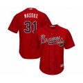 Atlanta Braves #31 Greg Maddux Red Cool Base Stitched Baseball Jersey