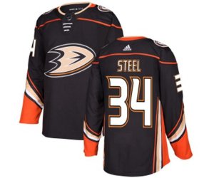 Anaheim Ducks #34 Sam Steel Authentic Black Home Hockey Jersey