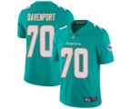 Miami Dolphins #70 Julie'n Davenport Aqua Green Team Color Vapor Untouchable Limited Player Football Jersey