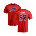 Buffalo Bills #28 Frank Gore Red Name & Number Logo T-Shirt