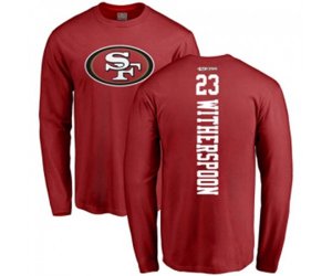 San Francisco 49ers #23 Ahkello Witherspoon Red Backer Long Sleeve T-Shirt