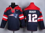 New England Patriots #12 Tom Brady blue jersey(pullover hooded sweatshirt)