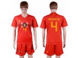 Belgium #4 Nainggolan Red Soccer Country Jersey