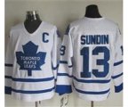 Toronto Maple Leafs #13 Mats Sundin White CCM Throwback Stitched Hockey Jersey