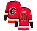 Calgary Flames #30 Mike Vernon Authentic Red Drift Fashion Hockey Jersey