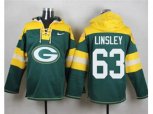 Green Bay Packers #63 Corey Linsley Green Player Pullover Hoodie