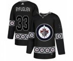Winnipeg Jets #33 Dustin Byfuglien Authentic Black Team Logo Fashion NHL Jersey