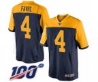 Green Bay Packers #4 Brett Favre Limited Navy Blue Alternate 100th Season Football Jersey
