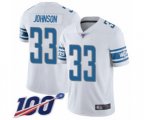 Detroit Lions #33 Kerryon Johnson White Vapor Untouchable Limited Player 100th Season Football Jersey